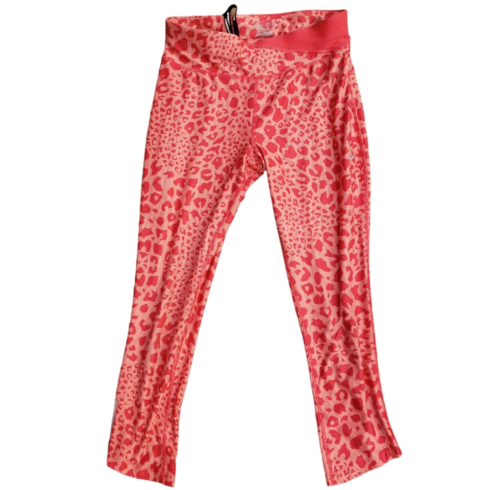 Nike Pink Leggings Leopard running capris small lightweight